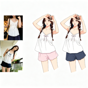 5: WM-H974 Lace strappy shorts two-piece set