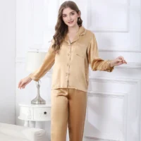 High Quality Outstanding Long Service Life Women's Luxury Satin 100% Silk Pajamas Set - Image 5